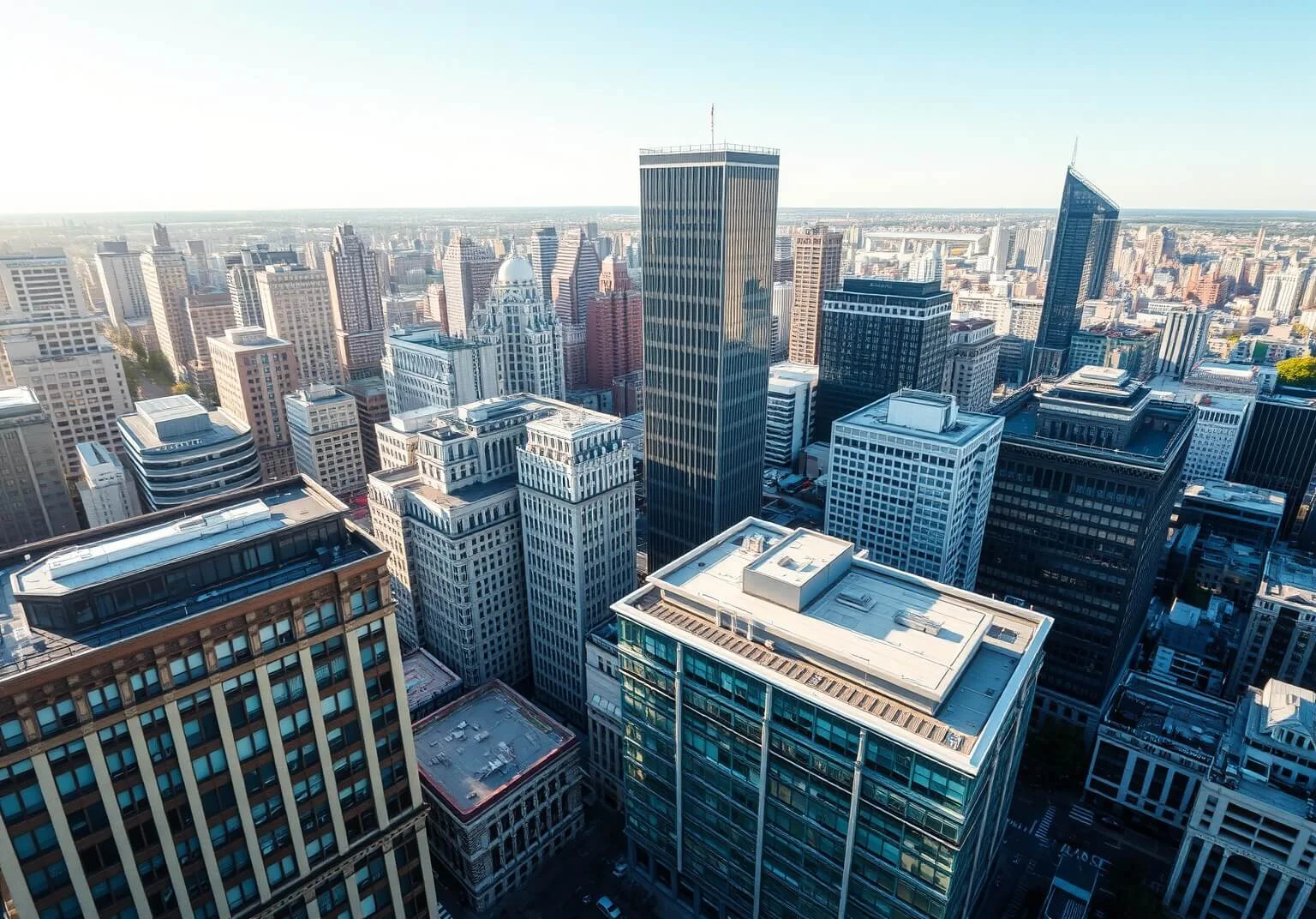 Visão aérea de estrutura urbana